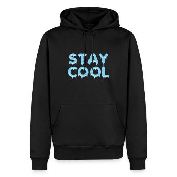 STAY COOL - Männer Premium Bio Hoodie - Schwarz - Vorne - Nico (187cm)