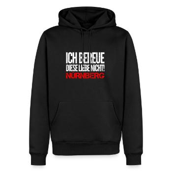 Nürnberg Ich bereue Diese Liebe nicht - Männer Premium Bio Hoodie - Schwarz - Vorne - Nico (187cm)