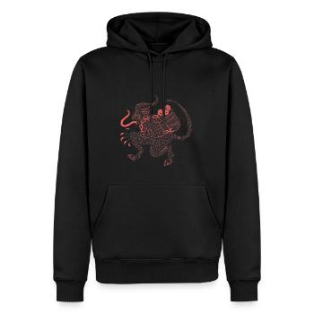 Okkulter Krampus Anti-Weihnachts-Dämon - Männer Premium Bio Hoodie - Schwarz - Vorne - Nico (187cm)
