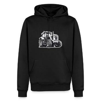 Traktor / Landwirtschaft / Bauer / Feldarbeit - Männer Premium Bio Hoodie - Schwarz - Vorne - Nico (187cm)