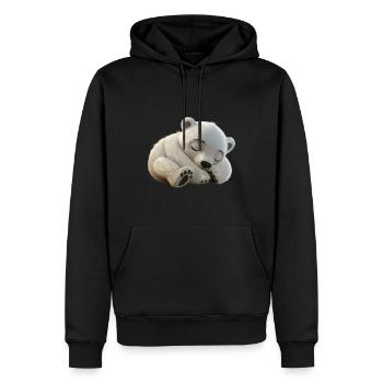 Ours blanc - Sweat à capuche Premium bio Homme - noir - Devant - Nico (187cm)