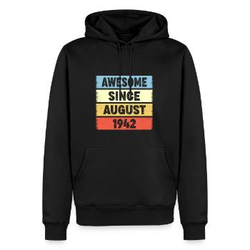 80 Years Old Awesome Since August 1942 80th - Men’s Premium Organic Hoodie - black - Front - Nico (187cm)