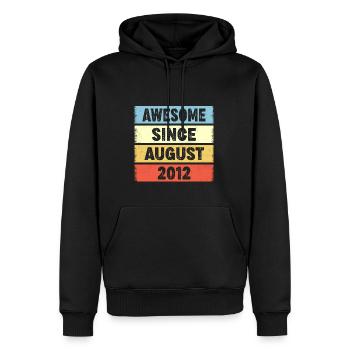 Awesome Since August 2012 10e anniversaire - Sweat à capuche Premium bio Homme - noir - Devant - Nico (187cm)