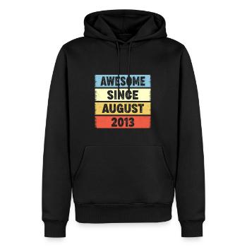 Awesome Since August 2013 9e anniversaire - Sweat à capuche Premium bio Homme - noir - Devant - Nico (187cm)
