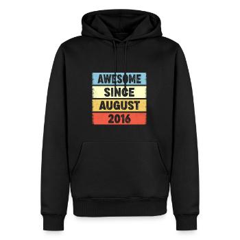 Awesome Since August 2016 6. Geburtstag - Männer Premium Bio Hoodie - Schwarz - Vorne - Nico (187cm)