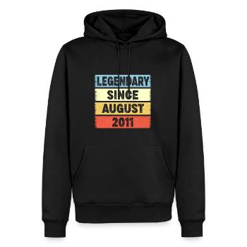 Legendary Since August 2011 11. Geburtstag - Männer Premium Bio Hoodie - Schwarz - Vorne - Nico (187cm)
