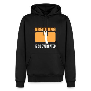 Atmung wird überbewertet Instrumentalist Geschenk - Männer Premium Bio Hoodie - Schwarz - Vorne - Nico (187cm)