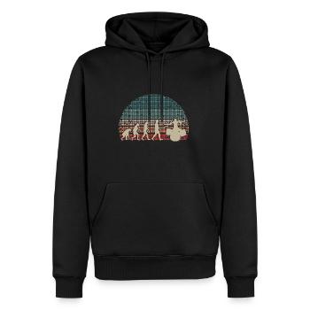 Evolution of man Drums Band Retro Vintage Drummer - Männer Premium Bio Hoodie - Schwarz - Vorne - Nico (187cm)
