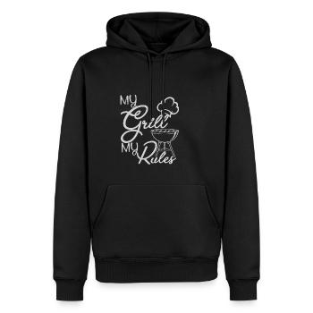 Lustiger Grill-Spruch I Grillen Motiv - Männer Premium Bio Hoodie - Schwarz - Vorne - Nico (187cm)