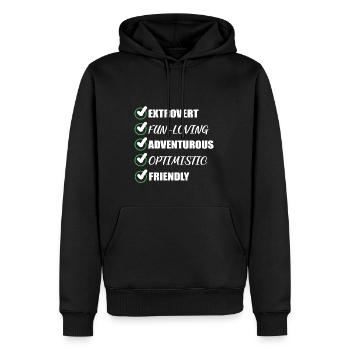 Extrovertiert lustig Abenteuerliche Person Geschen - Männer Premium Bio Hoodie - Schwarz - Vorne - Nico (187cm)