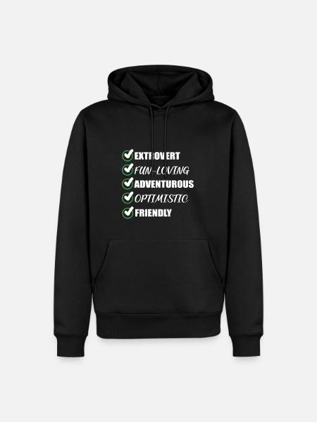 Extrovert funny adventurous person Geschen - Men’s Premium Organic Hoodie - black