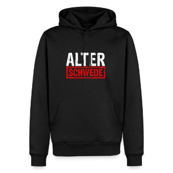 Alter Schwede Lustiger Ausdruck Design Spruch für - Männer Premium Bio Hoodie - Schwarz - Vorne - Nico (187cm)