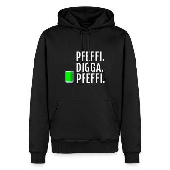 Pfefferminz Likör Pfeffi Vatertag Sauf - Männer Premium Bio Hoodie - Schwarz - Vorne - Nico (187cm)