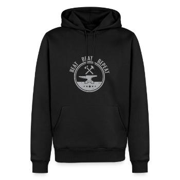 Lustiger Schmied Spruch & Schmieden - Männer Premium Bio Hoodie - Schwarz - Vorne - Nico (187cm)
