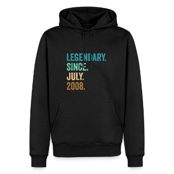 Légendaire depuis juillet 2008 14ème anniversaire - Sweat à capuche Premium bio Homme - noir - Devant - Nico (187cm)
