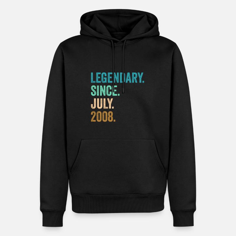 Legendary Since July 2008 14. Geburtstag - Männer Premium Bio Hoodie - Schwarz