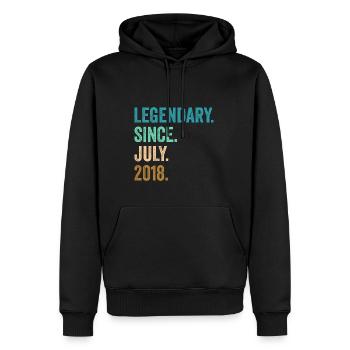 Legendary Since July 2018 4. Geburtstag - Männer Premium Bio Hoodie - Schwarz - Vorne - Nico (187cm)