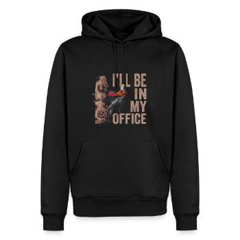 Motorsäge I'll Be In My Office Holzfäller - Männer Premium Bio Hoodie - Schwarz - Vorne - Nico (187cm)