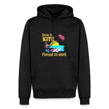 Kitesurfer Born To Kite Forced To Work Kitesurfen - Männer Premium Bio Hoodie - Schwarz - Vorne - Nico (187cm)