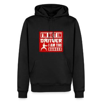 Karate Black Belt Gi Uniform I'M - Männer Premium Bio Hoodie - Schwarz - Vorne - Nico (187cm)