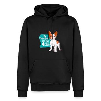 Mon thérapeute a de la fourrure et 4 pattes de chien Français - Sweat à capuche Premium bio Homme - noir - Devant - Nico (187cm)