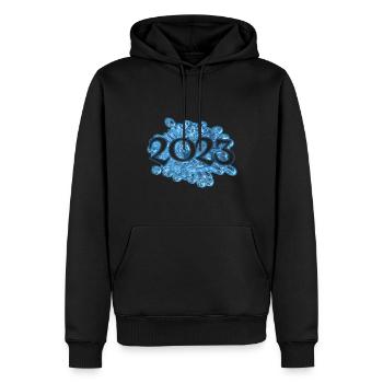 Water drops 2023 - Men’s Premium Organic Hoodie - black - Front - Nico (187cm)