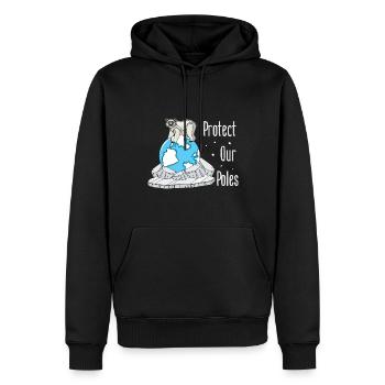 Protéger les pôles des ours polaires sur le globe et dans l’Arctique - Sweat à capuche Premium bio Homme - noir - Devant - Nico (187cm)