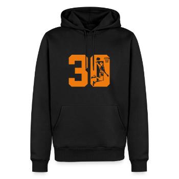 NUMÉRO 30 BASKETBALL 30E ANNIVERSAIRE - Sweat à capuche Premium bio Homme - noir - Devant - Nico (187cm)