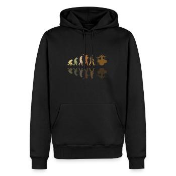 Evolution of man Drums Band Retro Vintage Drummer - Männer Premium Bio Hoodie - Schwarz - Vorne - Nico (187cm)