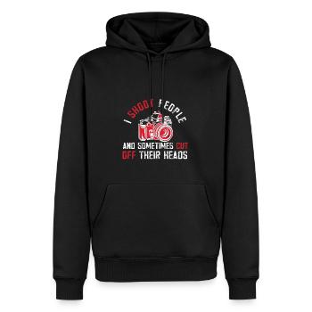 Fotografen Spruch Hobby Fotograf - Männer Premium Bio Hoodie - Schwarz - Vorne - Nico (187cm)