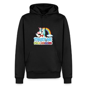 Lustiger Einhorn Spruch I Einhörner - Männer Premium Bio Hoodie - Schwarz - Vorne - Nico (187cm)