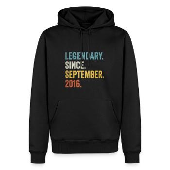 6 Years Old Legendary Since September 2016 6th - Men’s Premium Organic Hoodie - black - Front - Nico (187cm)