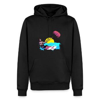 Kitesurfer Kiter Kitesurfen Kitesurf - Sweat à capuche Premium bio Homme - noir - Devant - Nico (187cm)