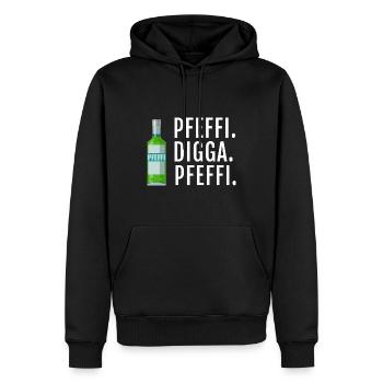 Pfefferminz Likör Pfeffi Vatertag Sauf - Männer Premium Bio Hoodie - Schwarz - Vorne - Nico (187cm)
