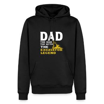 Lustiger Bagger Spruch für Baggerfahrer - Männer Premium Bio Hoodie - Schwarz - Vorne - Nico (187cm)