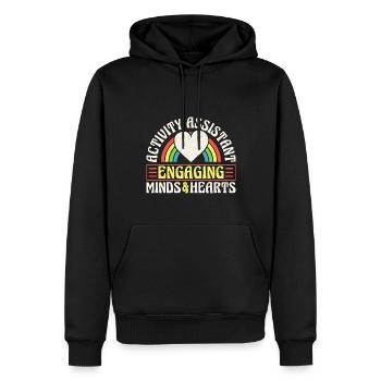 Rainbow Activity Assistant - Männer Premium Bio Hoodie - Schwarz - Vorne - Nico (187cm)