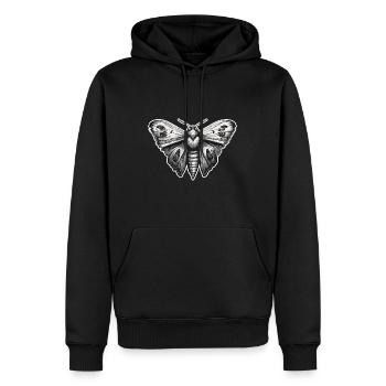Motte / Tier / Insekt / Larve / Schädling - Männer Premium Bio Hoodie - Schwarz - Vorne - Nico (187cm)