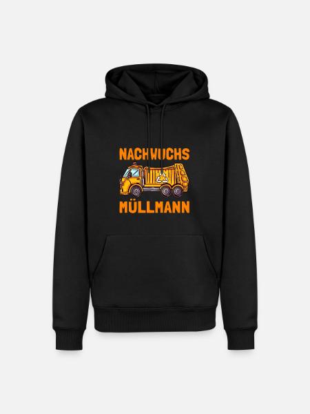 Nachwuchs Müllmann Müllwagen - Männer Premium Bio Hoodie - Schwarz