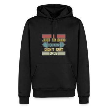 Bodybuilder Kraftsport Fitness Motiv - Männer Premium Bio Hoodie - Schwarz - Vorne - Nico (187cm)