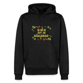 Bällebad Bobbi - Männer Premium Bio Hoodie - Schwarz - Vorne - Nico (187cm)