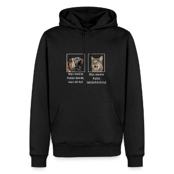 Katze Tiger lustig Memes - Männer Premium Bio Hoodie - Schwarz - Vorne - Nico (187cm)