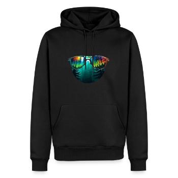 Sunglasses / Reflection / Forest / Reflection - Men’s Premium Organic Hoodie - black - Front - Nico (187cm)
