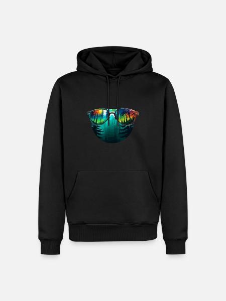 Sunglasses / Reflection / Forest / Reflection - Men’s Premium Organic Hoodie - black