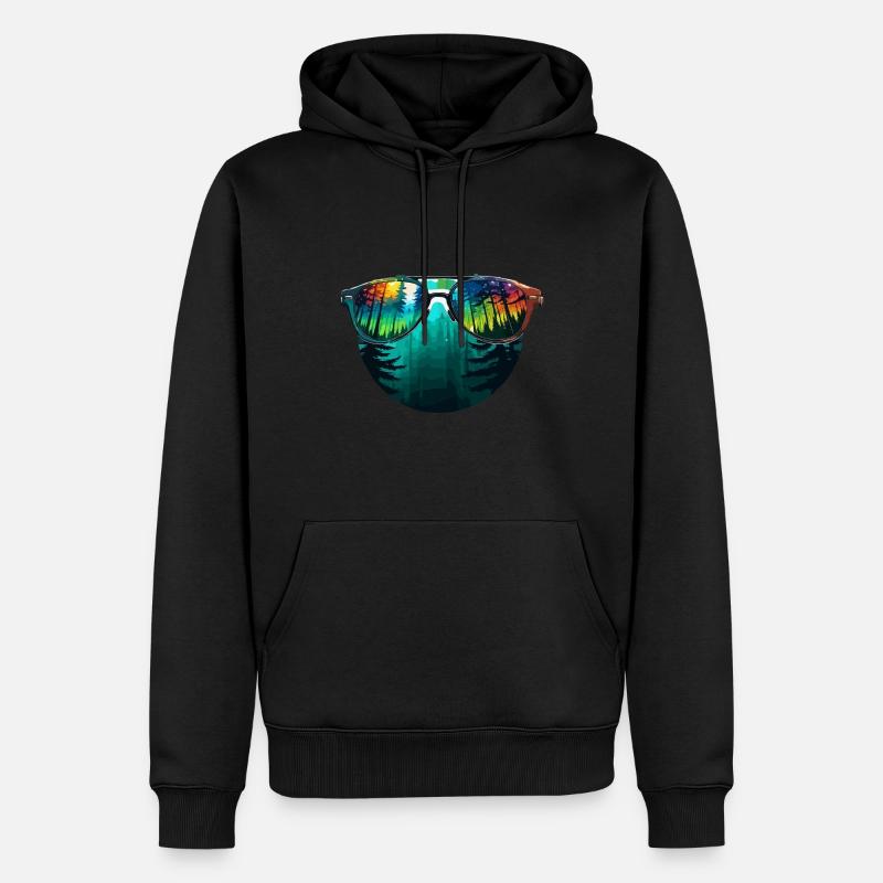 Sunglasses / Reflection / Forest / Reflection - Men’s Premium Organic Hoodie - black