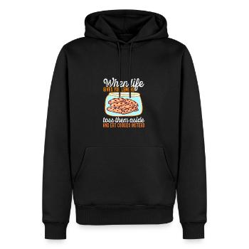 Keks essen Kekse statt Teig Keks - Männer Premium Bio Hoodie - Schwarz - Vorne - Nico (187cm)