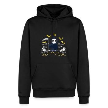 Grim Reaper Skeleton Ficphilia. Gift - Männer Premium Bio Hoodie - Schwarz - Vorne - Nico (187cm)