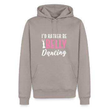 Eher Bauchtanzen Entertainer Geschenk - Männer Premium Bio Hoodie - Taupe - Vorne - Nico (187cm)