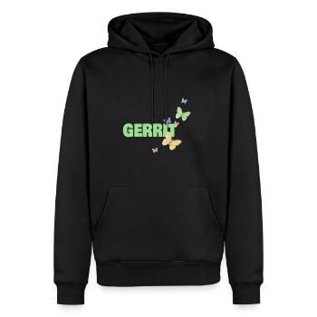 Schmetterlingen Gerrit - Männer Premium Bio Hoodie - Schwarz - Vorne - Nico (187cm)