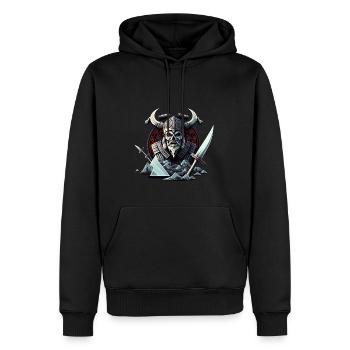 Valhalla Viking Skelett - Starker nordischer - Männer Premium Bio Hoodie - Schwarz - Vorne - Nico (187cm)