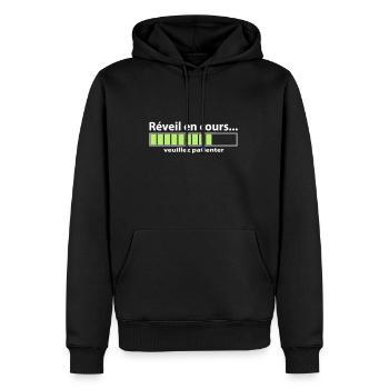 Wake aktuellen Geek-Spaß - Männer Premium Bio Hoodie - Schwarz - Vorne - Nico (187cm)